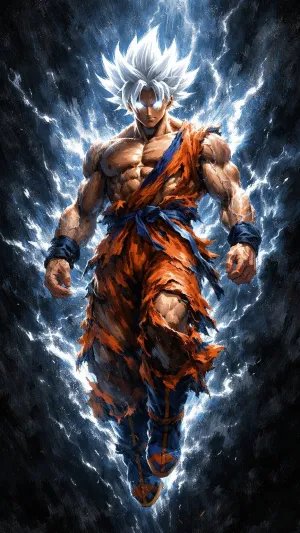 Ultra Energy Anime Warrior Lightning Power Art