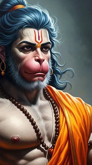 Powerful Lord Hanuman with Gada – Divine Strength Wallpaper