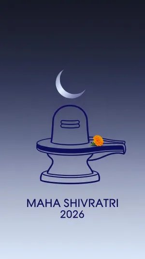 Maha Shivratri 2026 Minimal Shiva Lingam with Crescent Moon