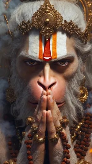 Shri Hanuman in Deep Meditation – Divine Strength and Devotion