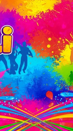 Happy Holi Celebration Art with Colors, Water Guns and Joy