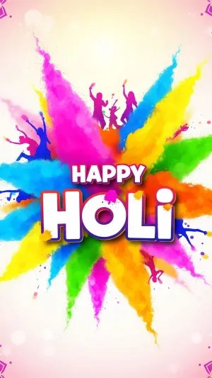 Happy Holi Festival Wallpaper with Vibrant Color Burst