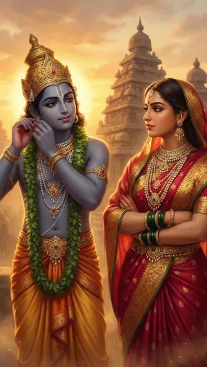 Divine Shri Ram and Sita in Royal Temple Glow