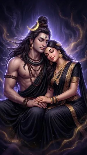 Divine Shiv Parvati Eternal Love HD Wallpaper