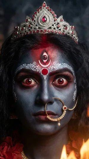 Fierce Maa Kali Portrait with Third Eye Glow
