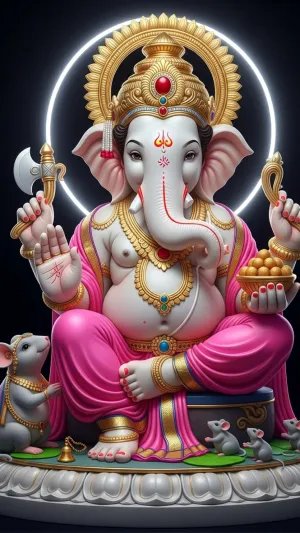 Divine Lord Ganesha with Modak Wallpaper