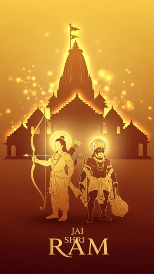 Jai Shri Ram Temple Devotional Spiritual Wallpaper