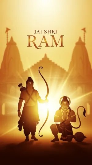 Jai Shri Ram Lord Rama Hanuman Devotional Wallpaper