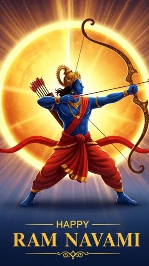 Happy Ram Navami Lord Rama Divine HD Wallpaper