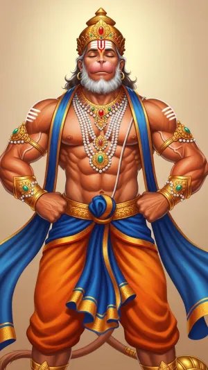 Powerful Hanuman Strength Pose HD Wallpaper