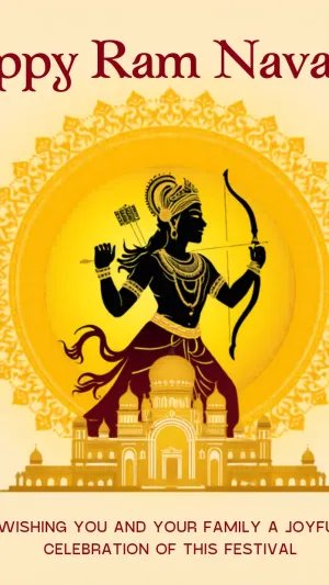 Golden Ram Navami Festival Art Lord Ram Wallpaper