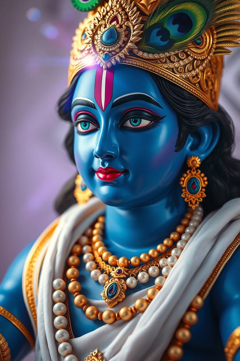 Jay Shri Krishna – Divine Blue-Skinned Lord Krishna Wallpaper 