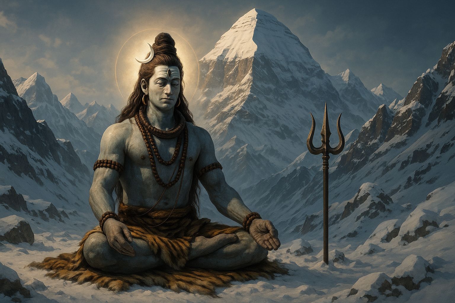 Lord Shiva in Deep Meditation at Kailash