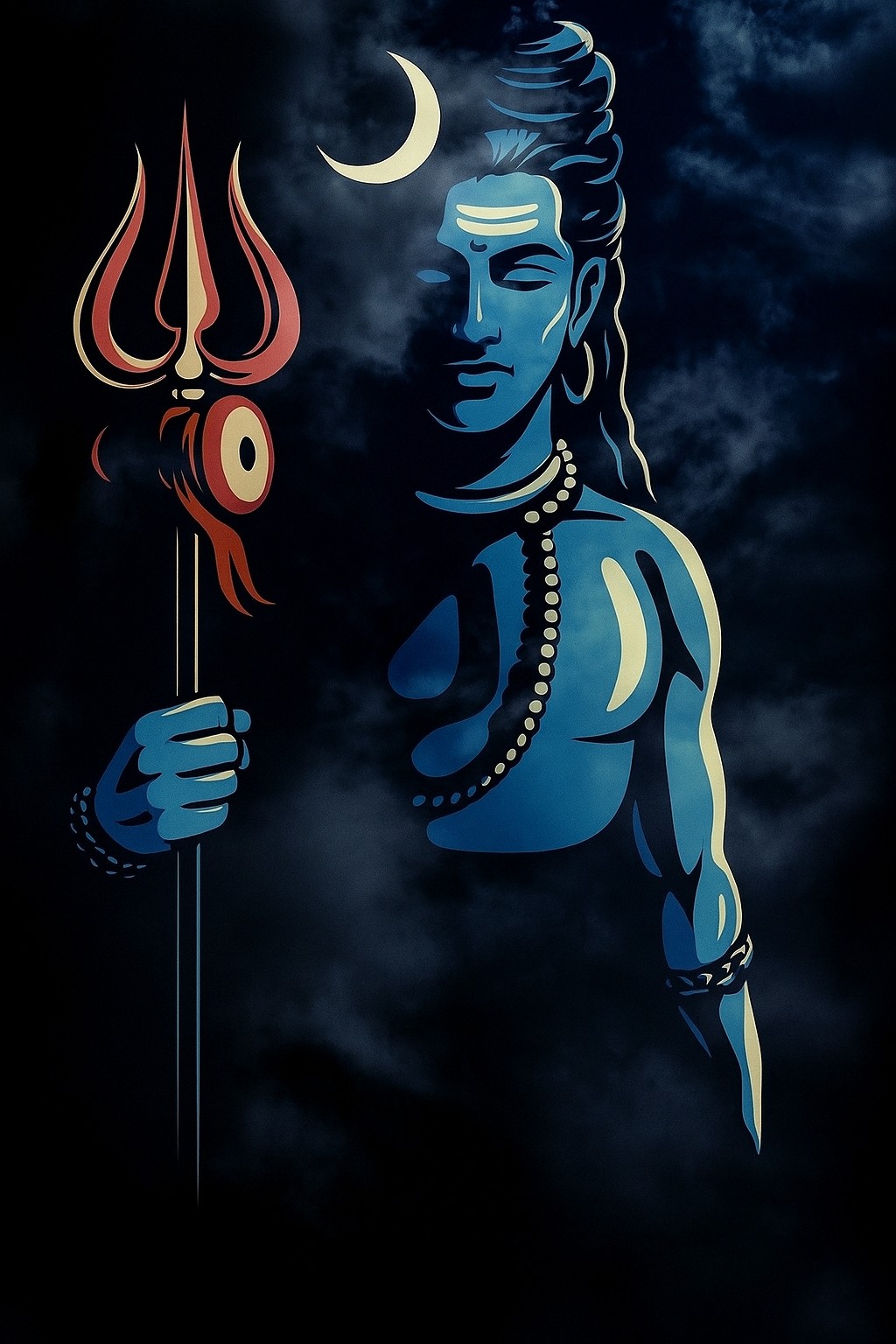 Shiva Trishul in the Night Sky