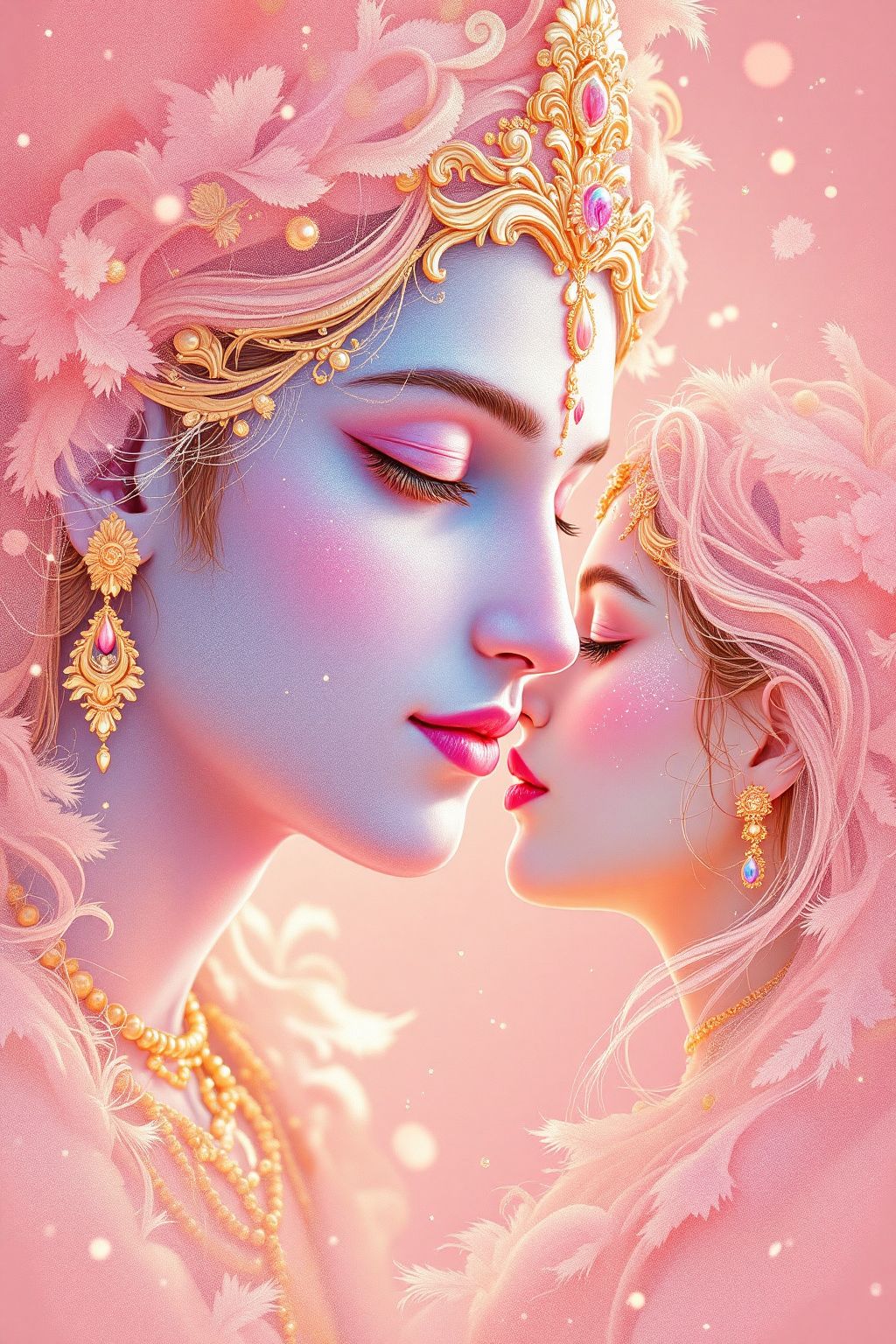 Radha Krishna Romantic Divine Love Wallpaper