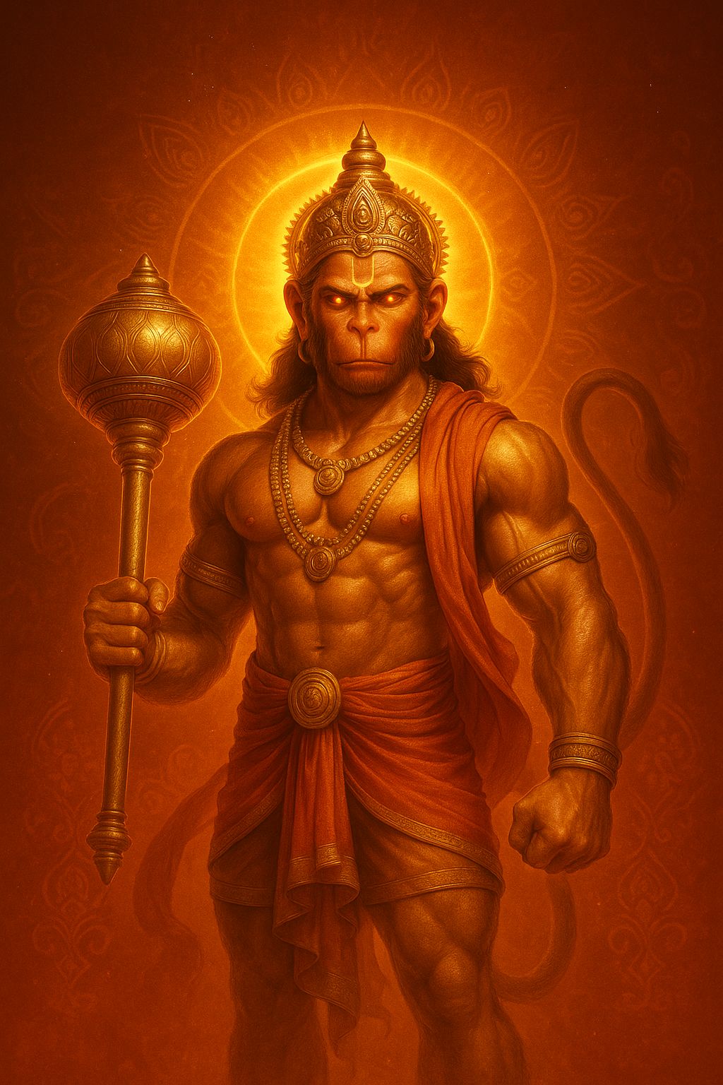 Powerful Lord Hanuman in Warrior Form