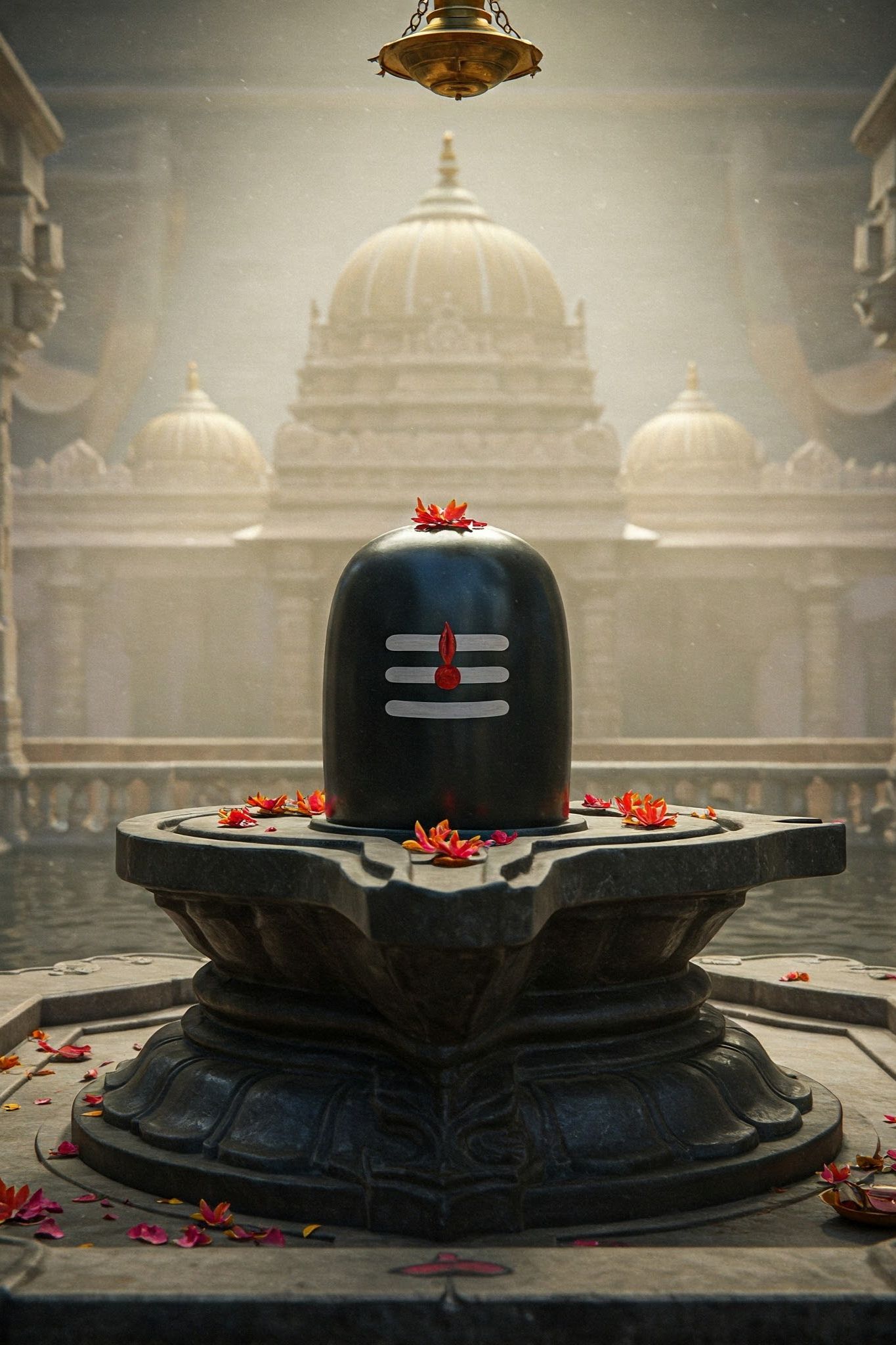 Sacred Shiva Lingam in Temple