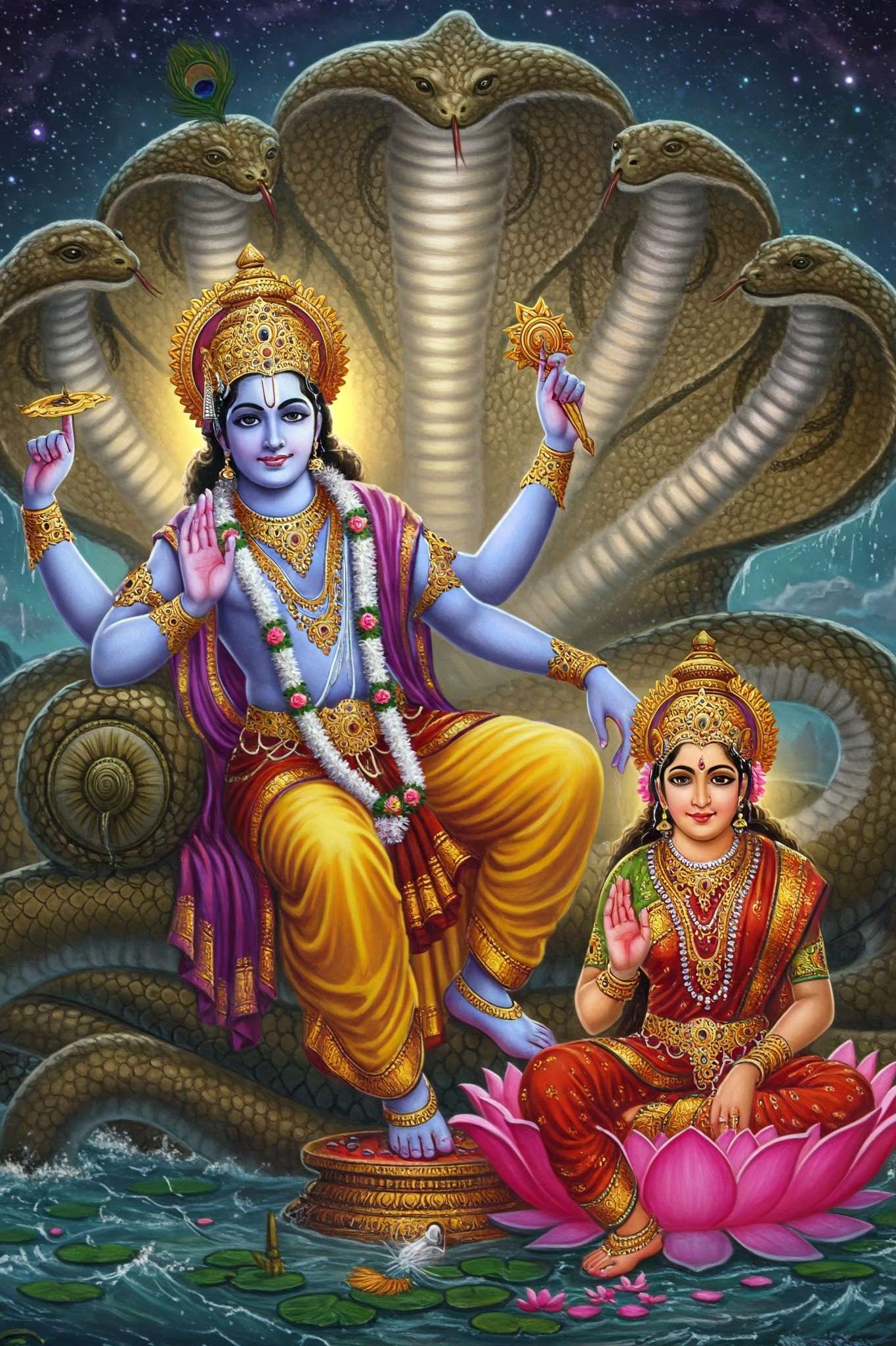Lord Vishnu and Goddess Lakshmi