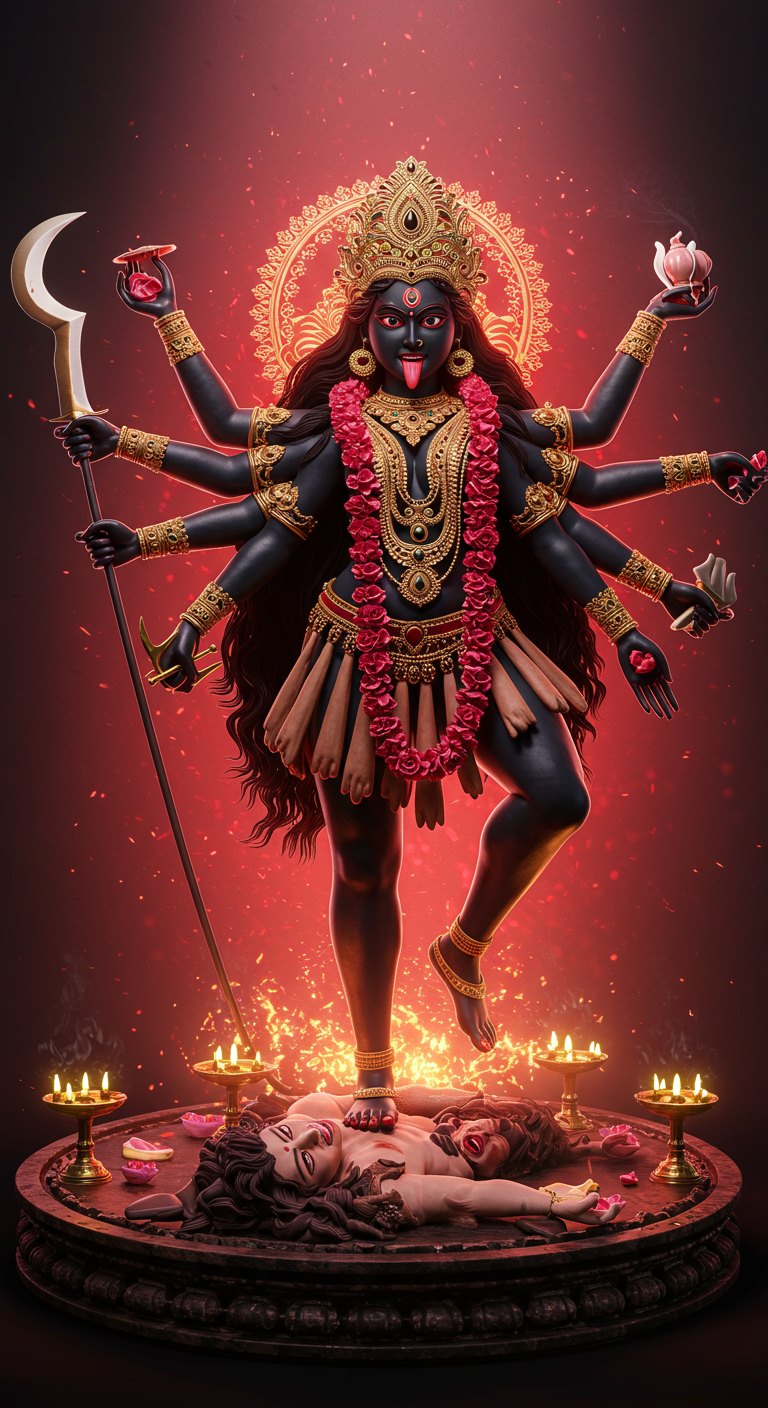 Goddess Kali Mata HD Wallpaper – Fierce and Divine Energy Art