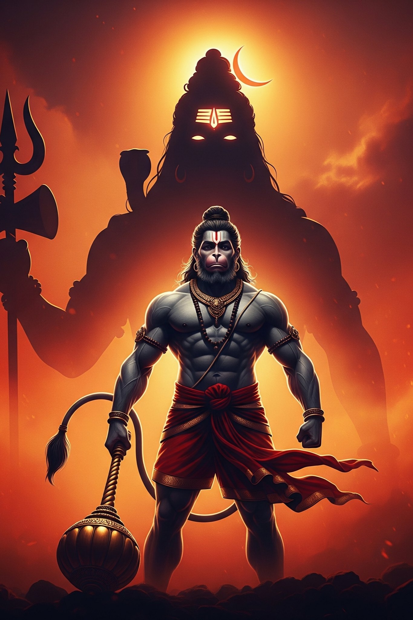 Lord Hanuman With Shiva’s Divine Shadow
