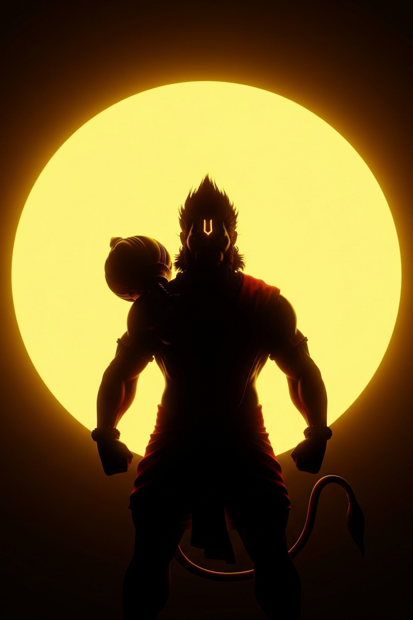 Veer Hanuman – Power Silhouette in Front of Full Moon