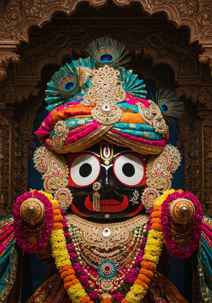 Jagannath Ji in Vibrant Traditional Attire