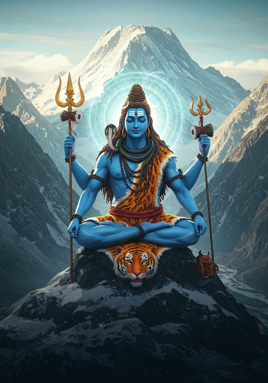 Lord Shiva Meditating in the Himalayas