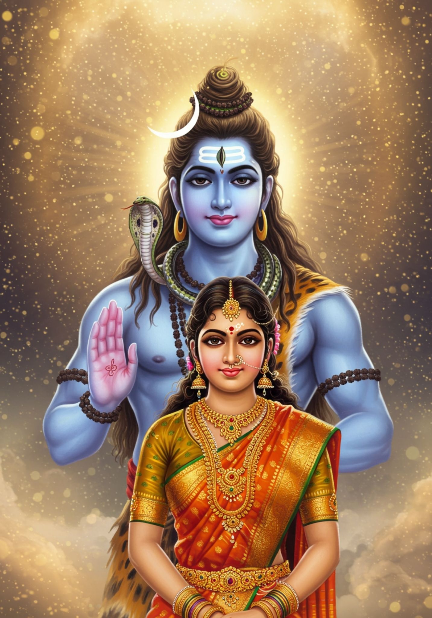 Lord Shiva and Goddess Parvati Divine Wallpaper