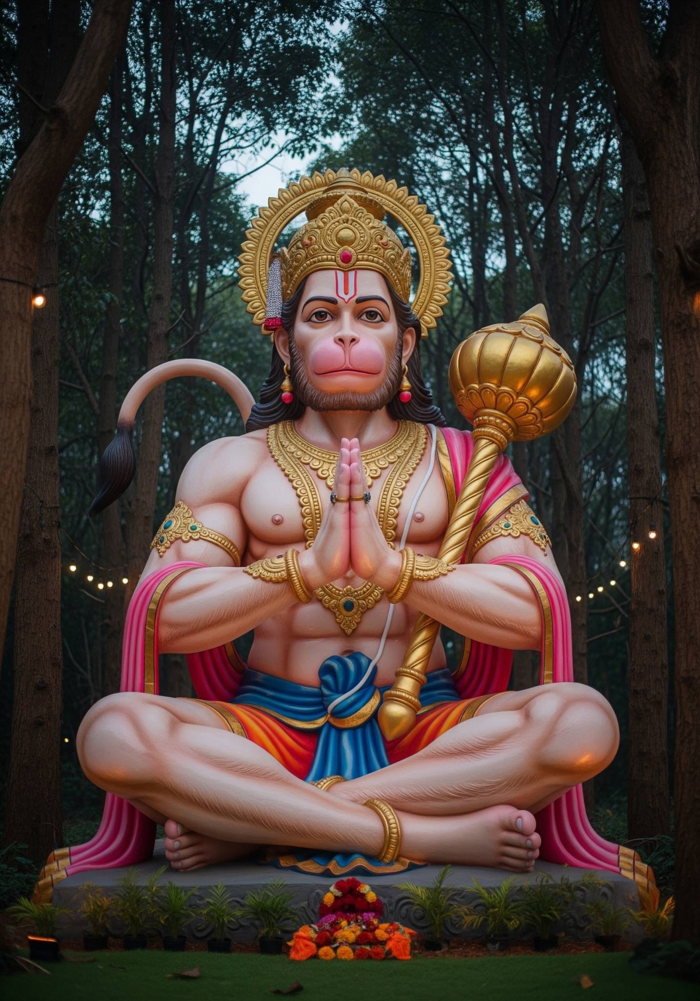 Forest Hanuman Ji Idol in Namaste Pose – Divine Strength