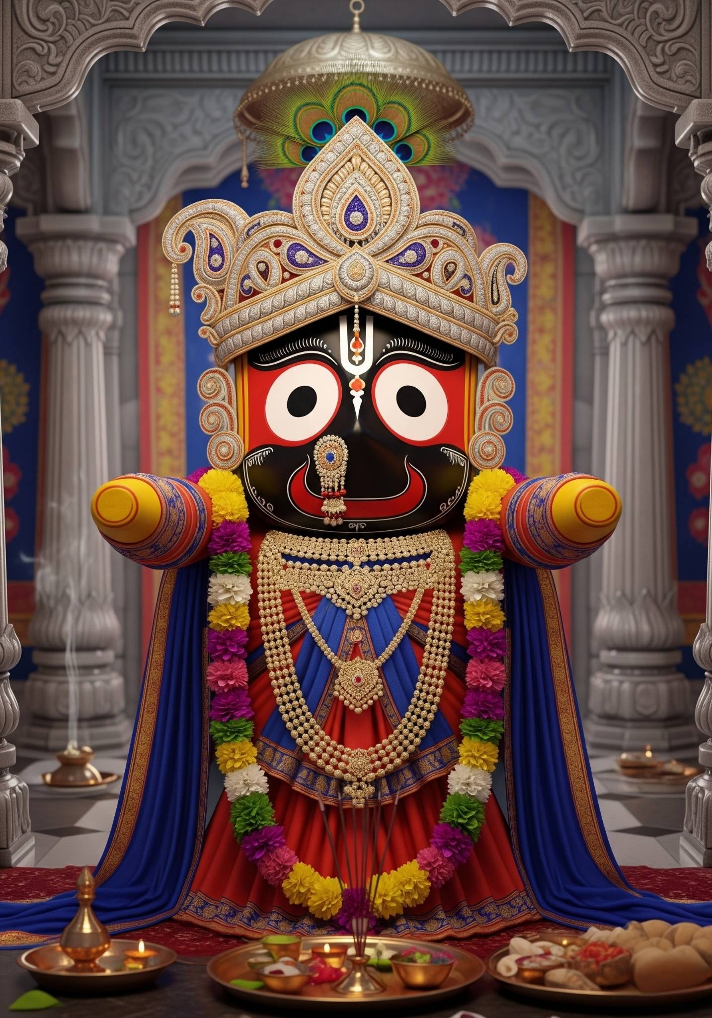 Lord Jagannath Temple Darshan – 4K Divine Idol Image