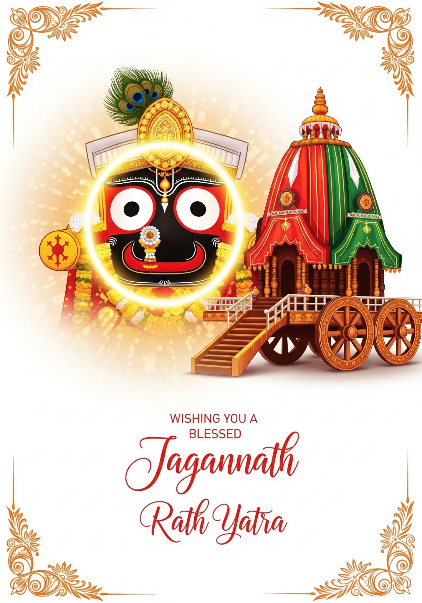 Jagannath Rath Yatra Blessing Greeting Card