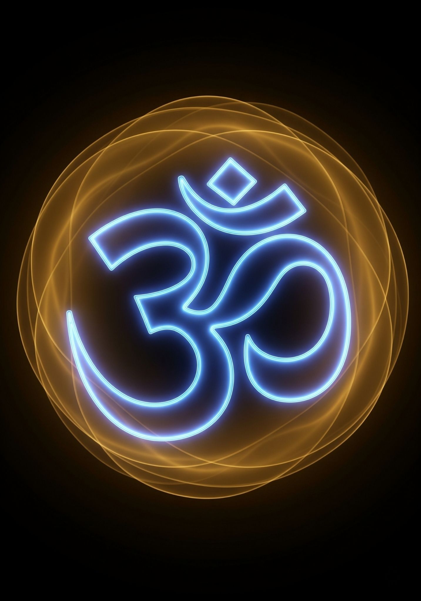 Glowing Om Symbol Wallpaper in Dark Background