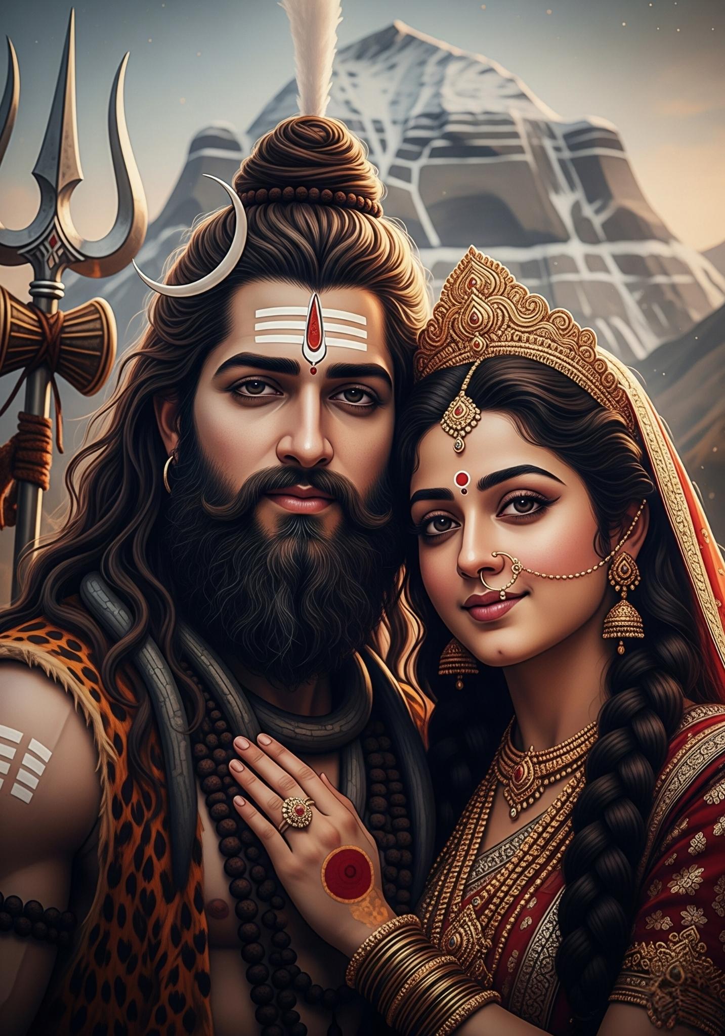 Shiv Parvati Divine Couple Wallpaper in HD