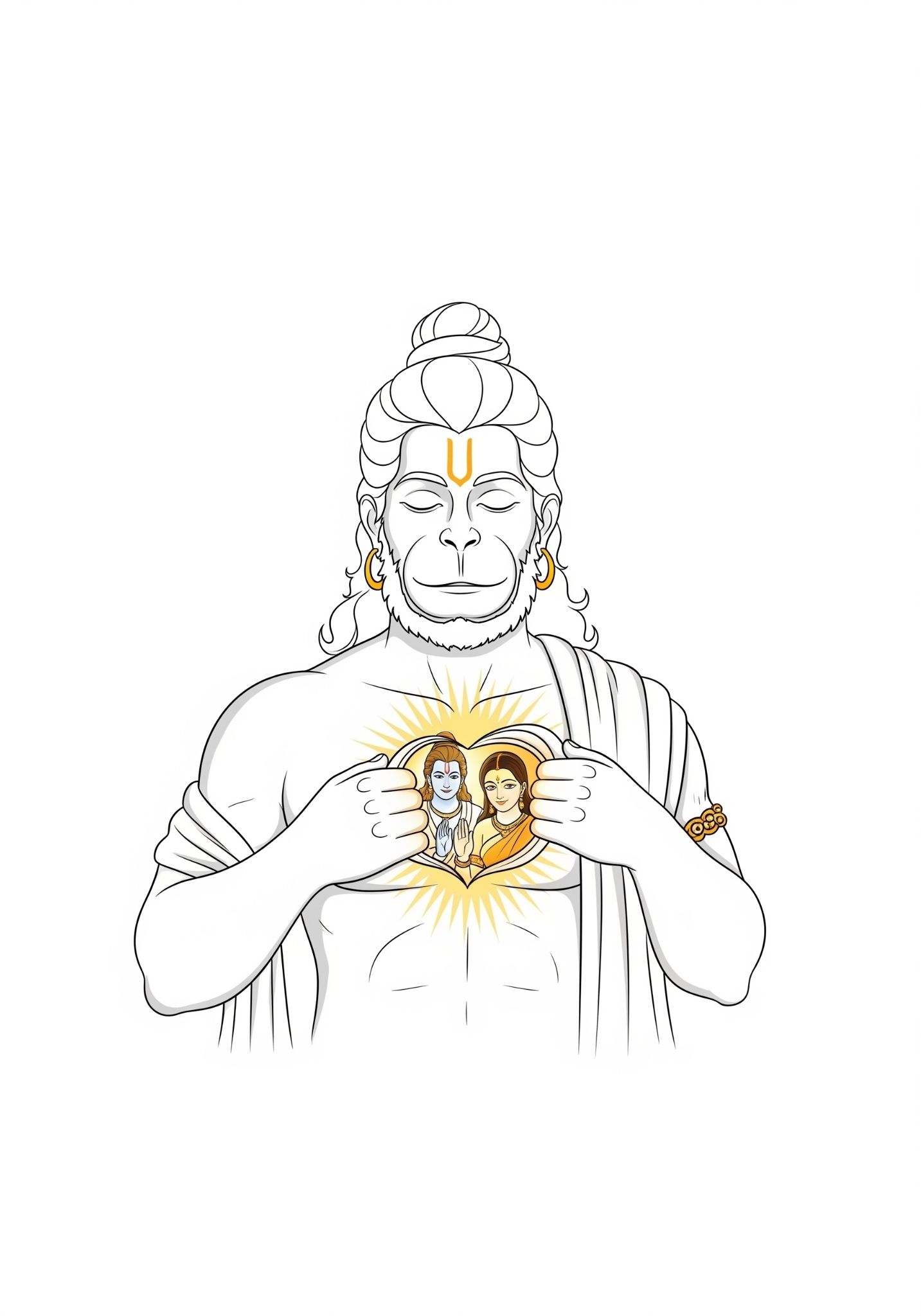 Hanuman Ji Revealing Ram and Sita in His Heart