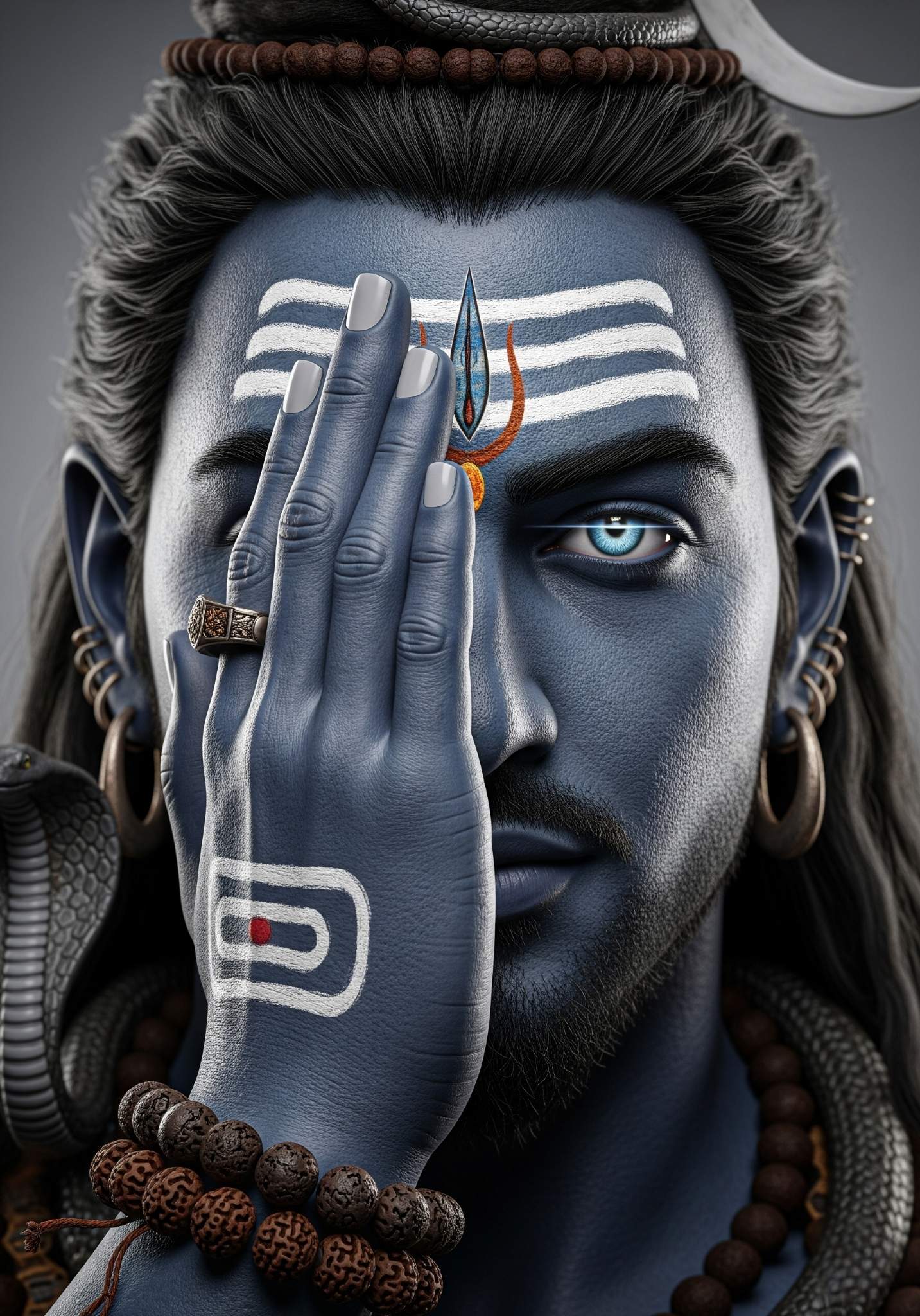 Lord Shiva with Third Eye Covered – Powerful HD Portrait