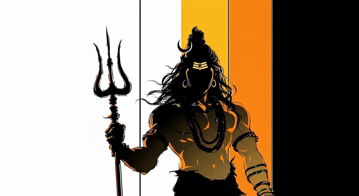 Powerful Mahadev Wallpaper with Trishul