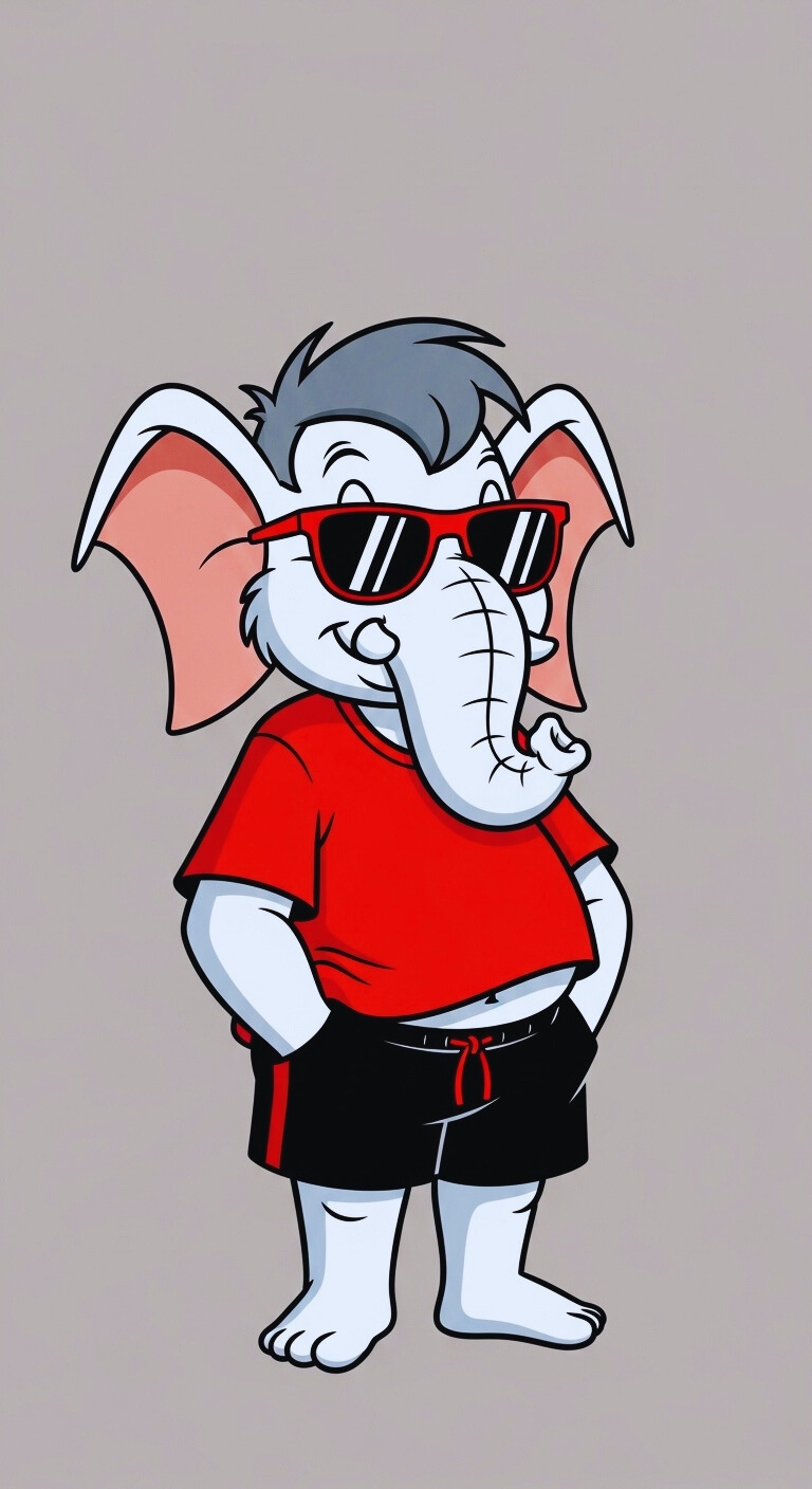 Cool Cartoon Ganesha in Sunglasses Wallpaper