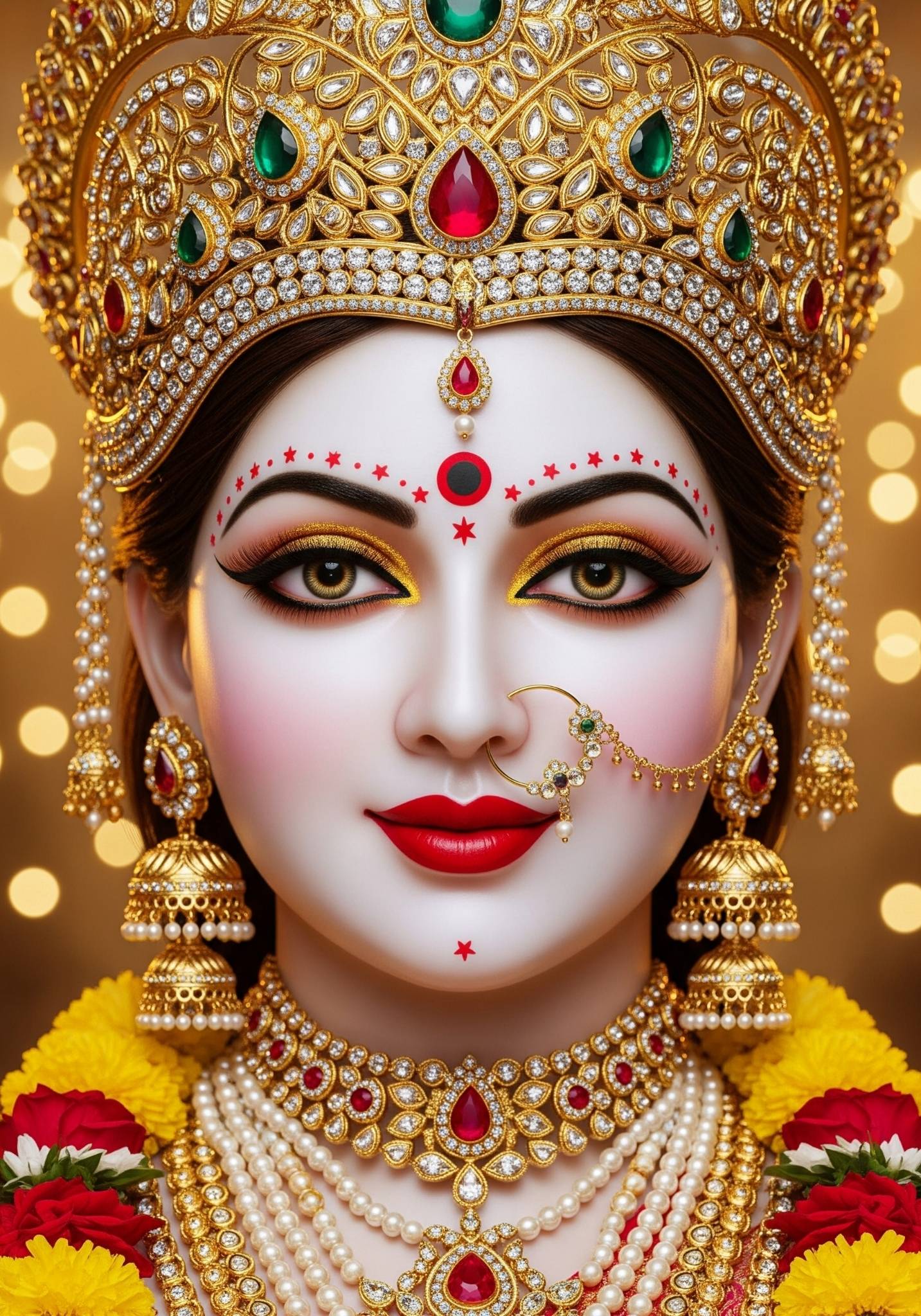 Divine Durga Maa Crown HD Wallpaper for Navratri