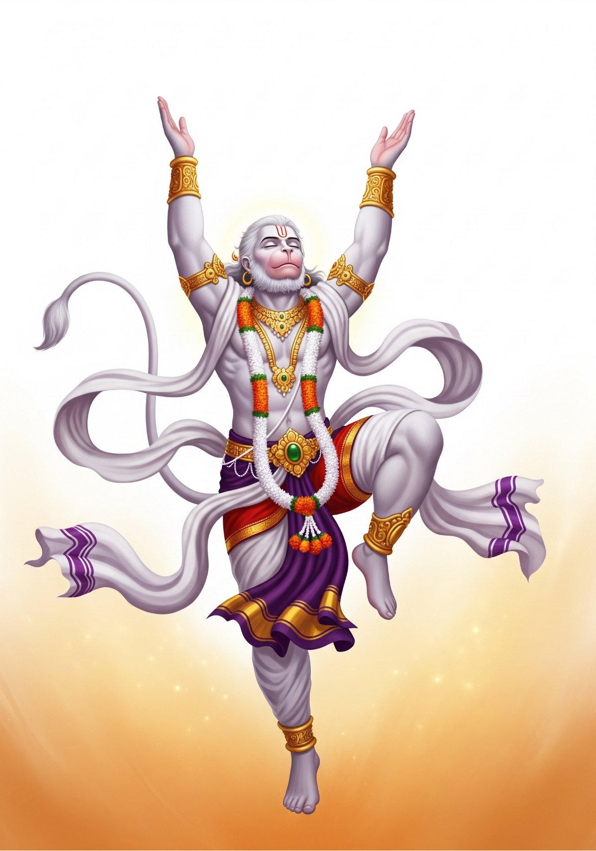 Divine Hanuman Ji in Dancing Pose Artwork