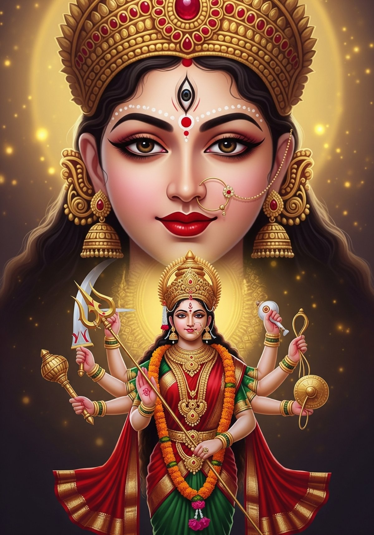 Maa Durga HD Wallpaper | Divine Shakti & Protection | Devi Artwork