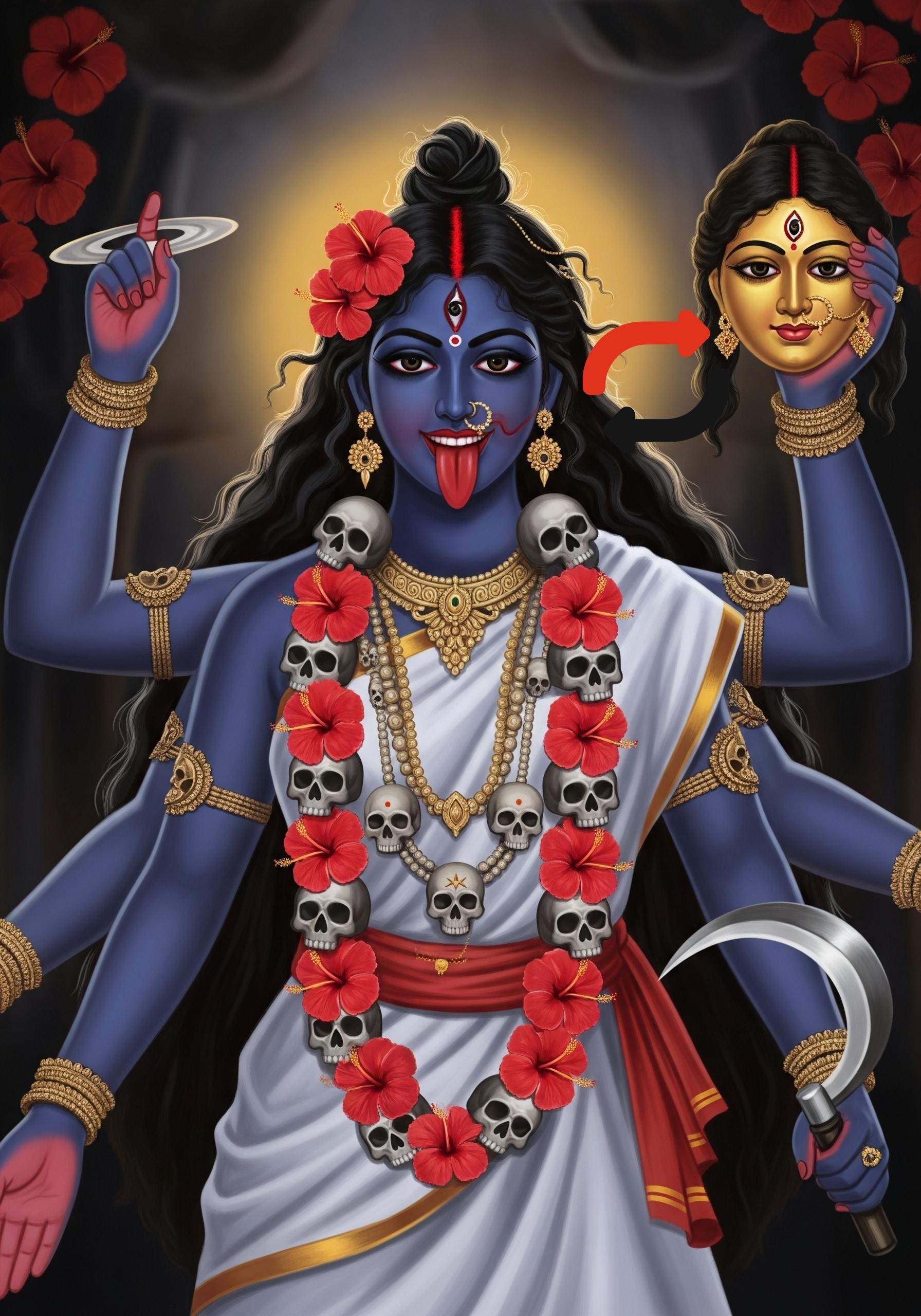 Maa Kali Fierce Avatar HD Wallpaper with Divine Elements