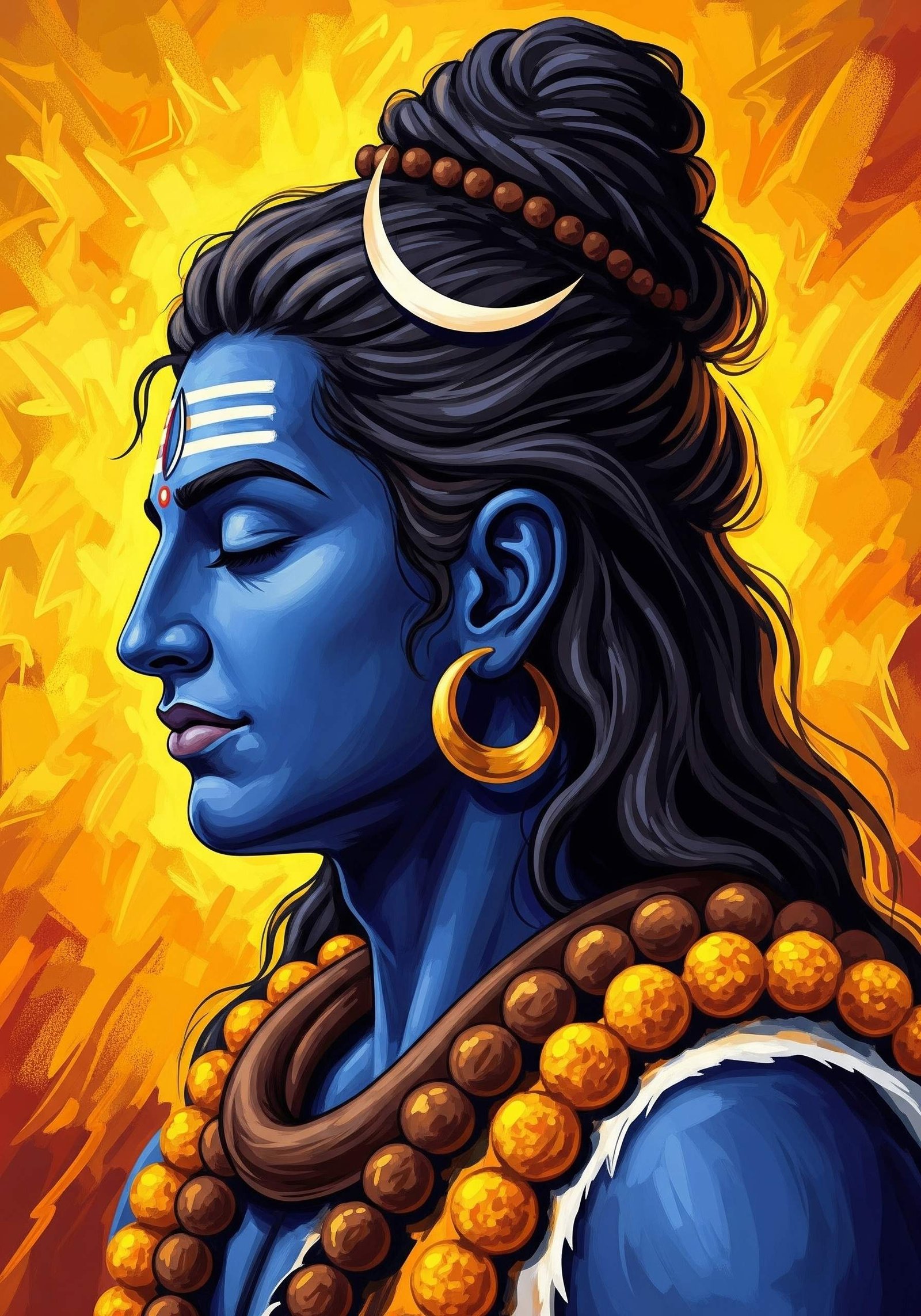 Lord Shiva Calm Profile Art – Mahadev Meditation HD Wallpaper