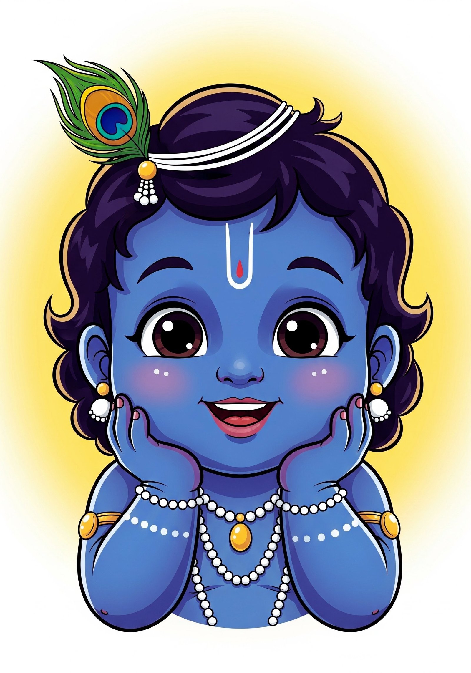 Cute Baby Krishna Cartoon Wallpaper in HD