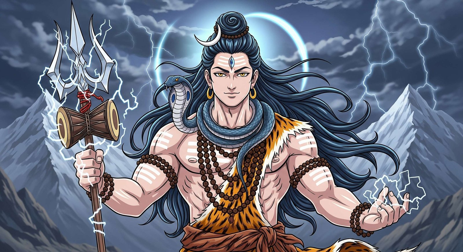 Mahadev Standing in Kailash With Divine Power
