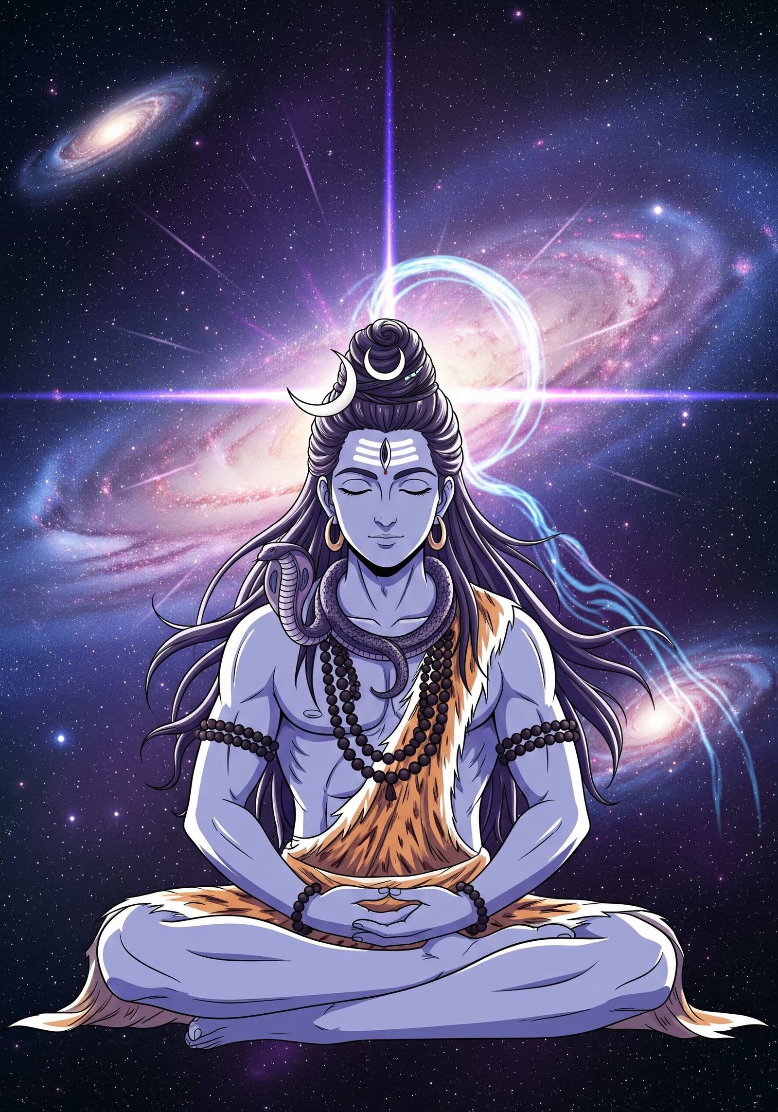 Meditating Lord Shiva Cosmic Universe Wallpaper