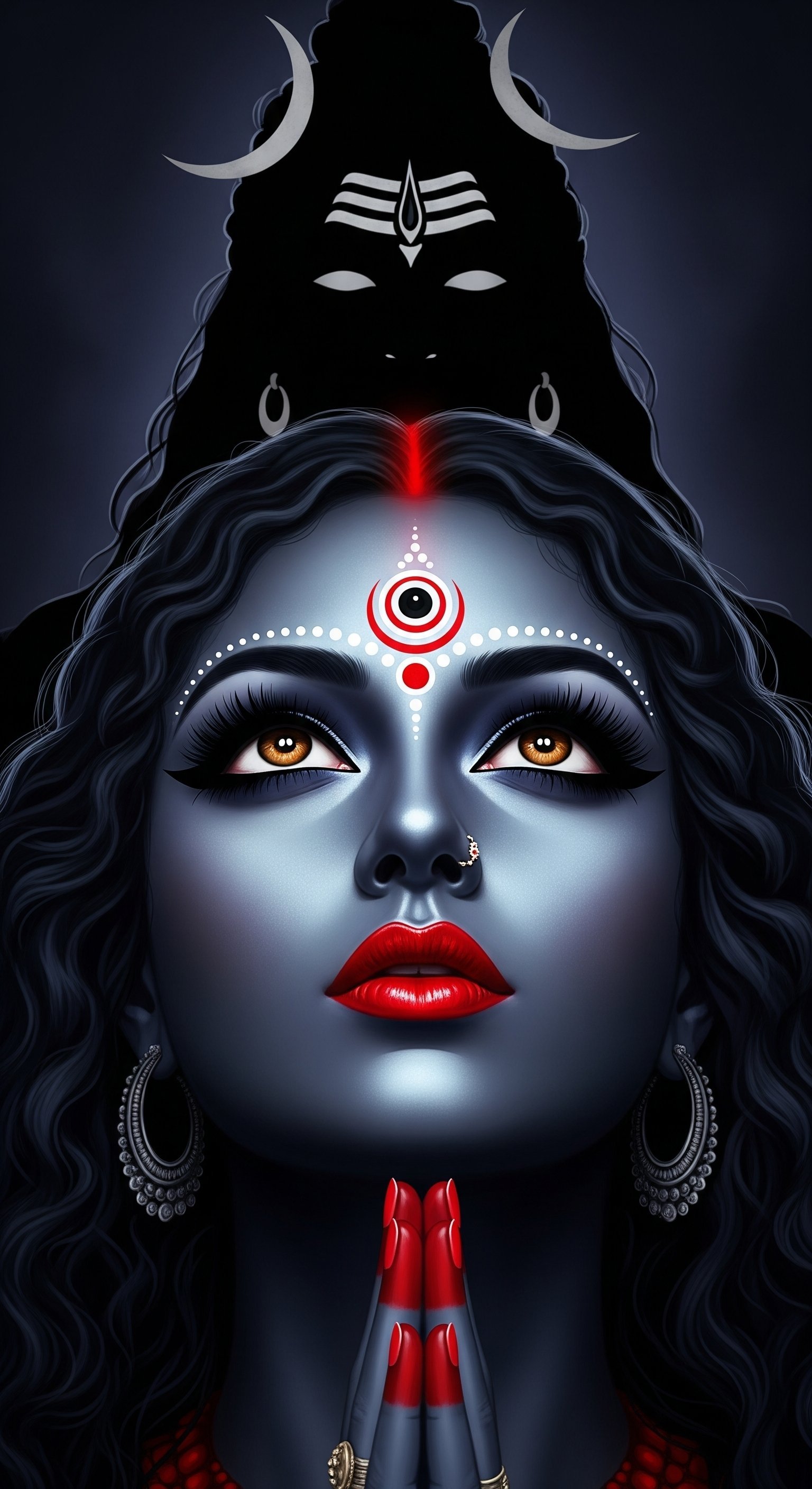 Divine Kali Maa With Lord Shiva’s Shadow