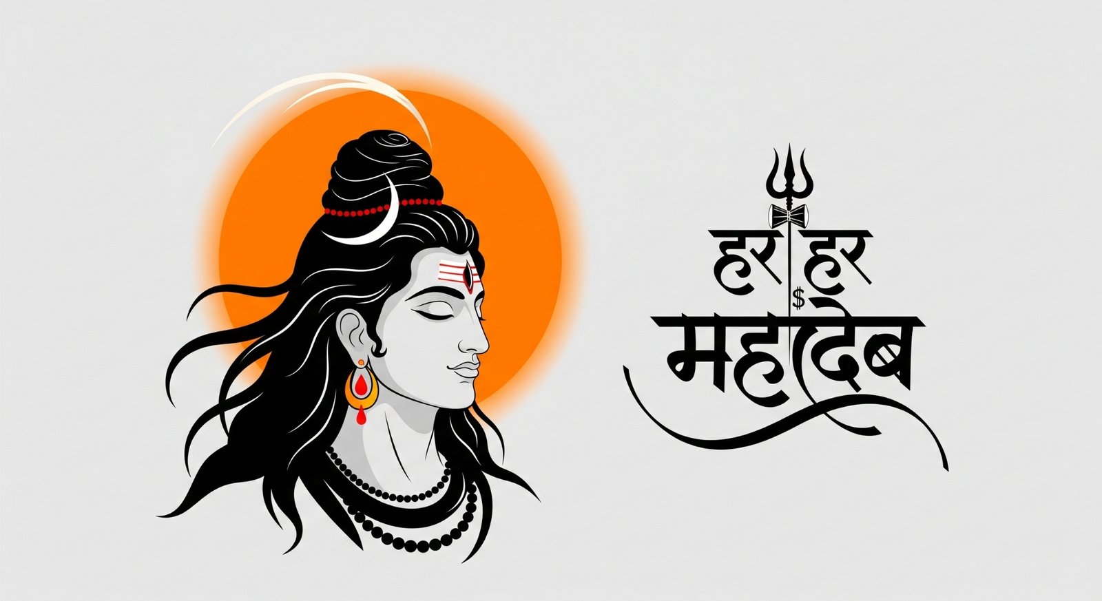 Har Har Mahadev Minimal Shiv Ji Art