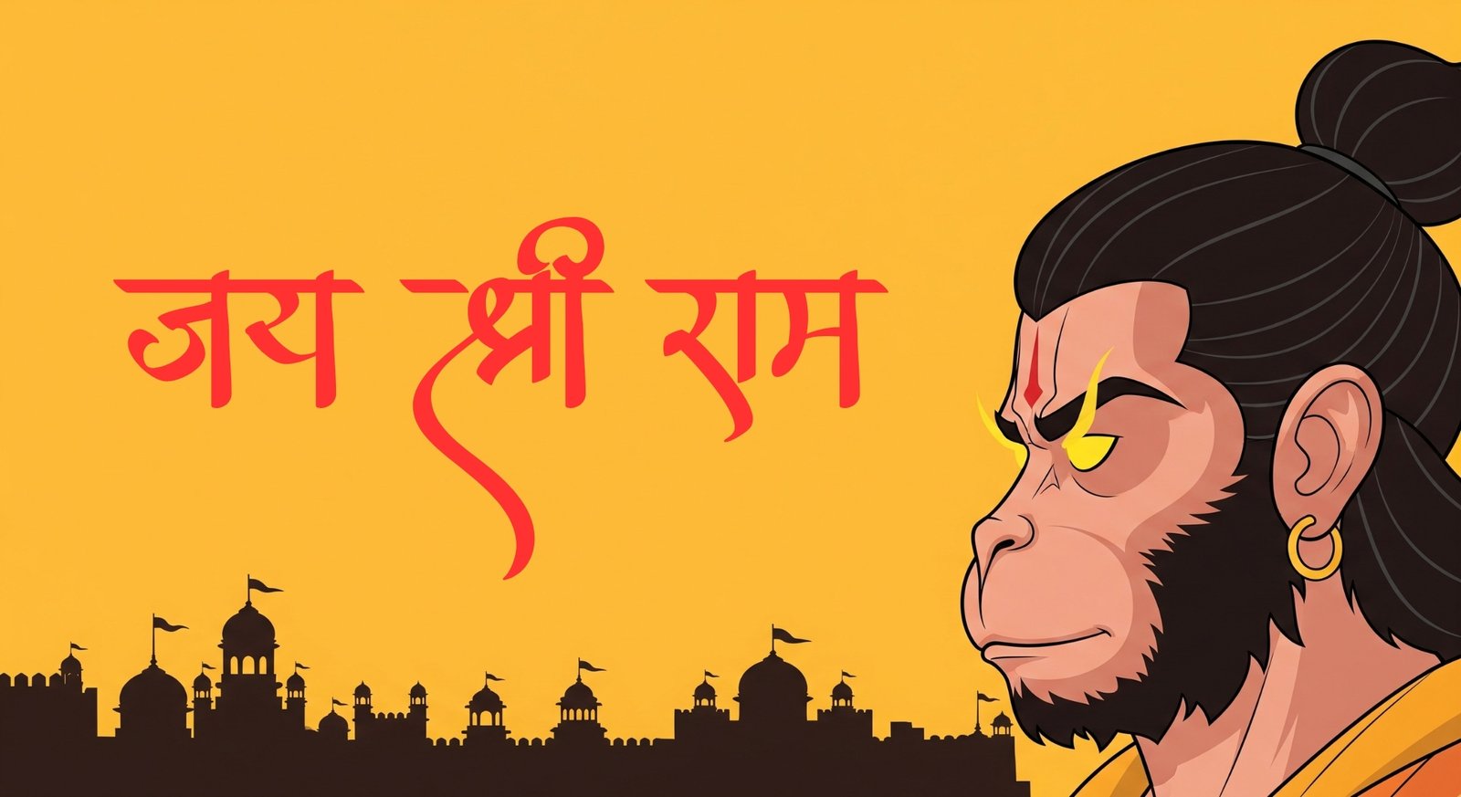 Jai Shri Ram Cartoon Hanuman Wallpaper