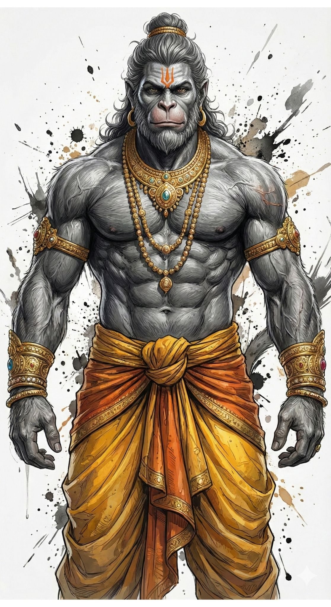 Powerful Warrior Hanuman in Divine Form