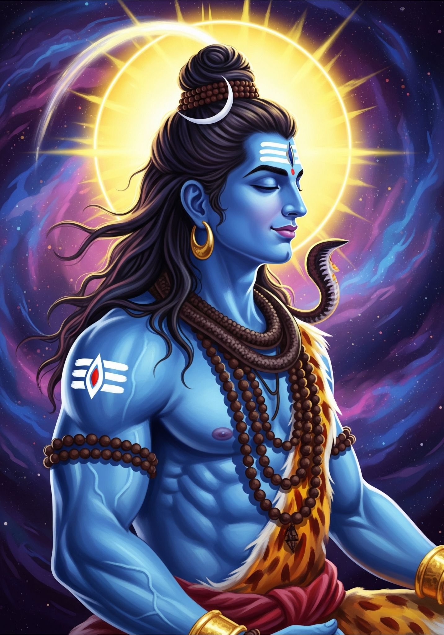 Divine Shiva Meditation in Cosmic Aura